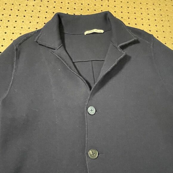 Maurizio Baldassari Brera Sweater Men Large Navy Knit Cardigan Heavy Italy $1150 - Picture 3 of 8
